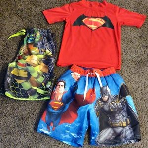 Set of 3 Boy's swimming shorts and shirt
